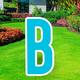 Caribbean Blue Letter (B) Corrugated Plastic Yard Sign, 30in